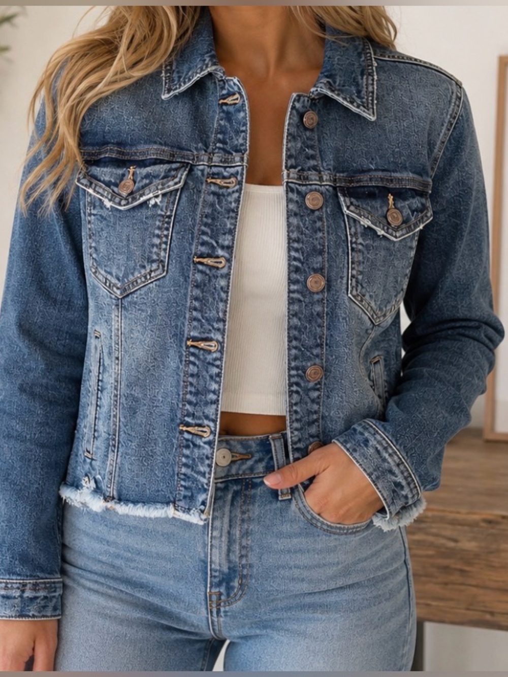 Maurices Distressed Jean Jacket NWT